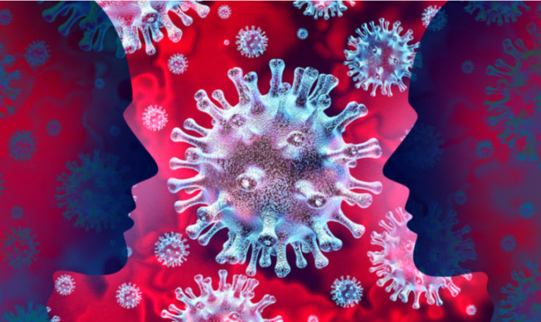 Coronavirusul vazut la microscopul electronic cu spicule pe invelisul extern cu aspect de coroana solara